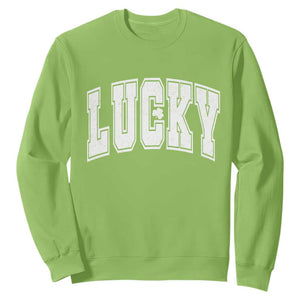 Vintage Lucky Shamrock Clover St Patricks Day Sweatshirt TS11 Lime Print Your Wear