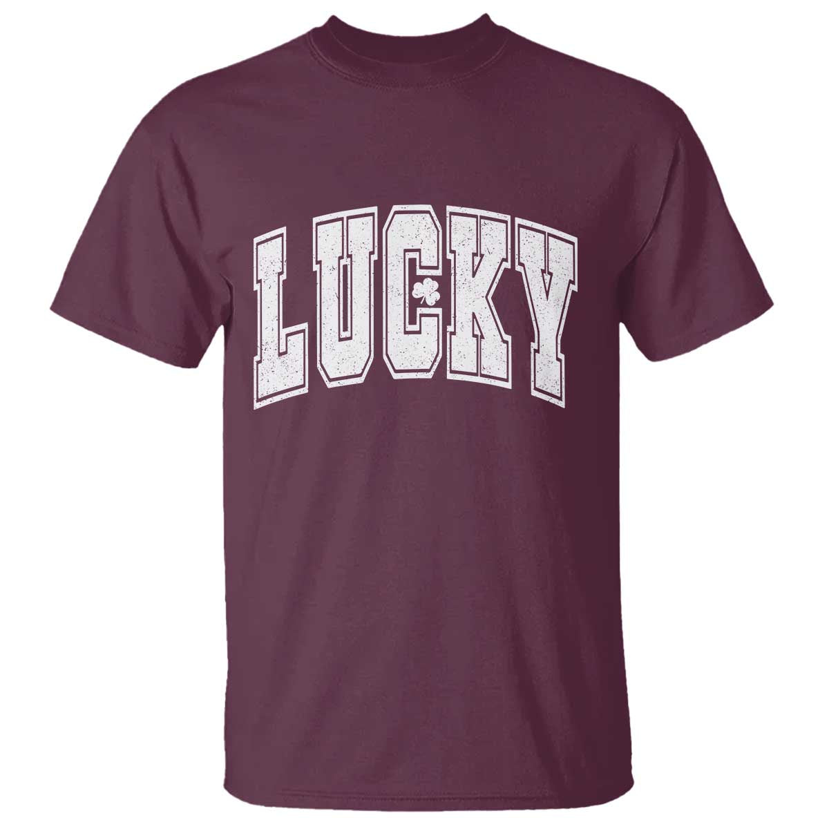 Vintage Lucky Shamrock Clover St Patricks Day T Shirt TS11 Maroon Print Your Wear