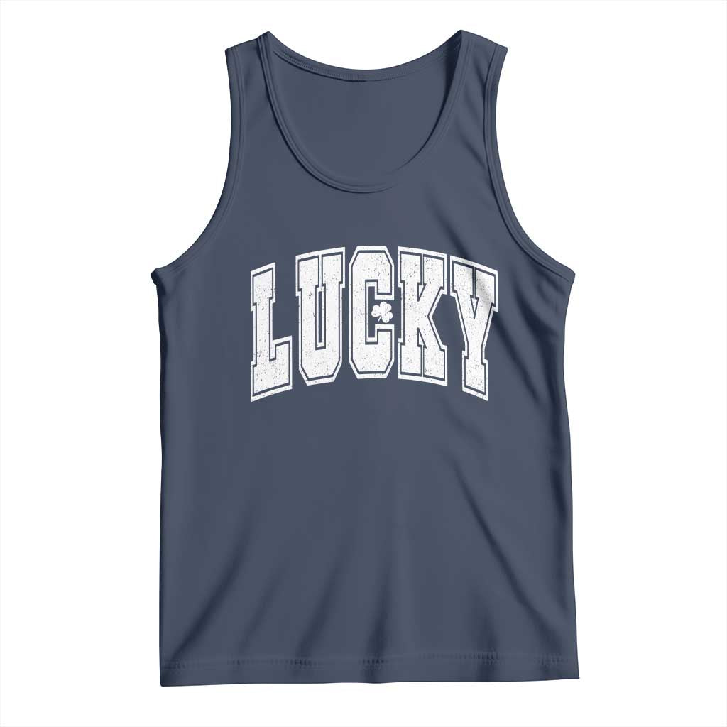 Vintage Lucky Shamrock Clover St Patricks Day Tank Top TS11 Navy Print Your Wear