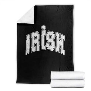 Funny Irish St Patricks Day Distressed Shamrock Ireland Pride Throw Blanket TS11 Black Print Your Wear