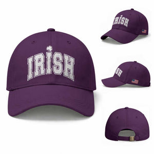 Funny Irish St Patricks Day Distressed Shamrock Ireland Pride Baseball Cap TS11 Baseball Cap Universal Fit Purple Print Your Wear