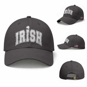 Funny Irish St Patricks Day Distressed Shamrock Ireland Pride Baseball Cap TS11 Baseball Cap Universal Fit Dark Gray Print Your Wear