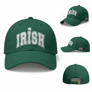 Funny Irish St Patricks Day Distressed Shamrock Ireland Pride Baseball Cap TS11 Baseball Cap Universal Fit Irish Green Print Your Wear