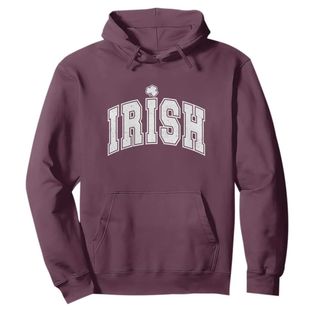 Funny Irish St Patricks Day Distressed Shamrock Ireland Pride Hoodie TS11 Maroon Print Your Wear