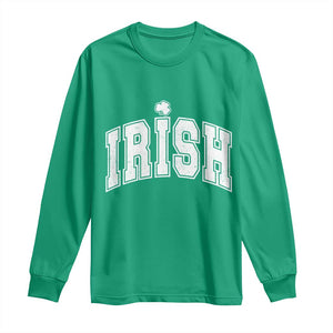 Funny Irish St Patricks Day Distressed Shamrock Ireland Pride Long Sleeve Shirt TS11 Irish Green Print Your Wear