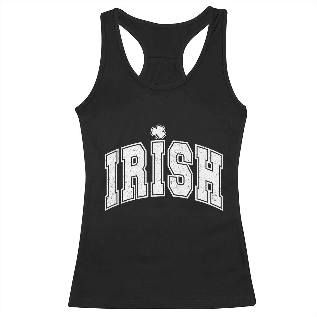 Funny Irish St Patricks Day Distressed Shamrock Ireland Pride Racerback Tank Top TS11 Black Print Your Wear
