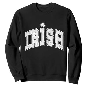Funny Irish St Patricks Day Distressed Shamrock Ireland Pride Sweatshirt TS11 Black Print Your Wear