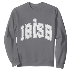 Funny Irish St Patricks Day Distressed Shamrock Ireland Pride Sweatshirt TS11 Charcoal Print Your Wear
