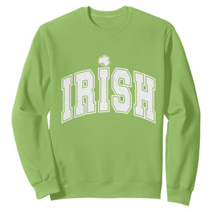 Funny Irish St Patricks Day Distressed Shamrock Ireland Pride Sweatshirt TS11 Lime Print Your Wear