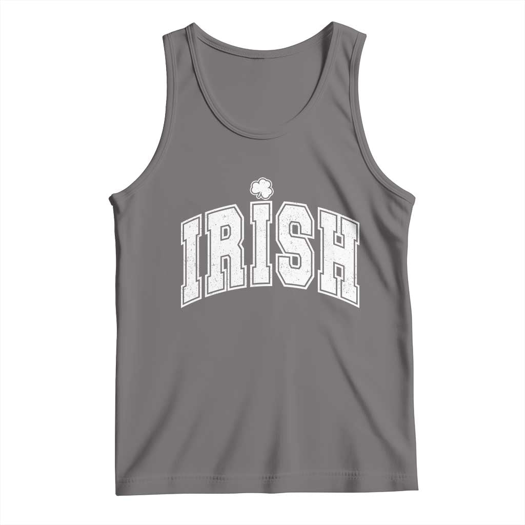Funny Irish St Patricks Day Distressed Shamrock Ireland Pride Tank Top TS11 Deep Heather Print Your Wear