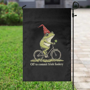 Funny Frog St Patricks Day Garden Flag Off To Commit Irish Foolery Four Leaf Clover TS11 Print Your Wear