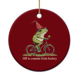 Funny Frog St Patricks Day Ceramic Ornament Off To Commit Irish Foolery Four Leaf Clover TS11 1pc Red Print Your Wear