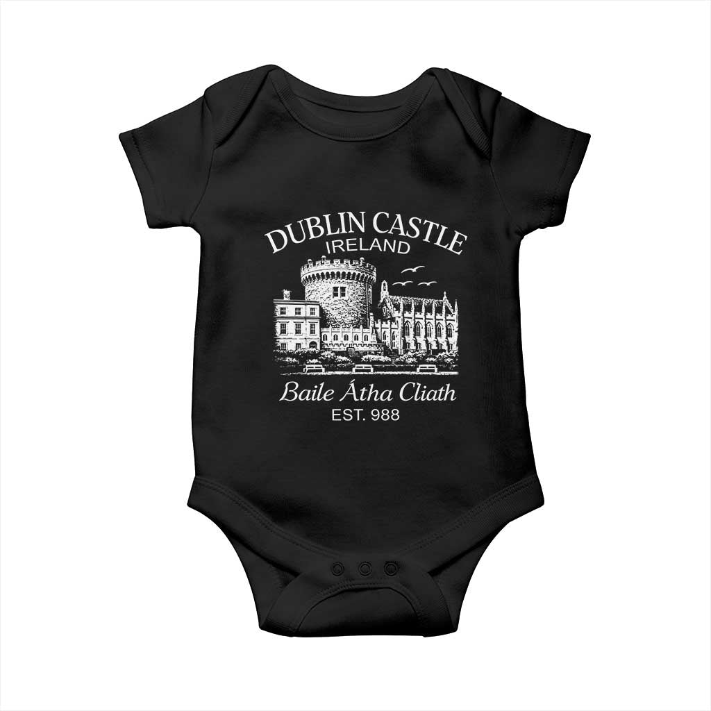 Dublin Castle Ireland Baby Onesie Baile Atha Cliath Ireland Travel Souvenir TS11 Black Print Your Wear