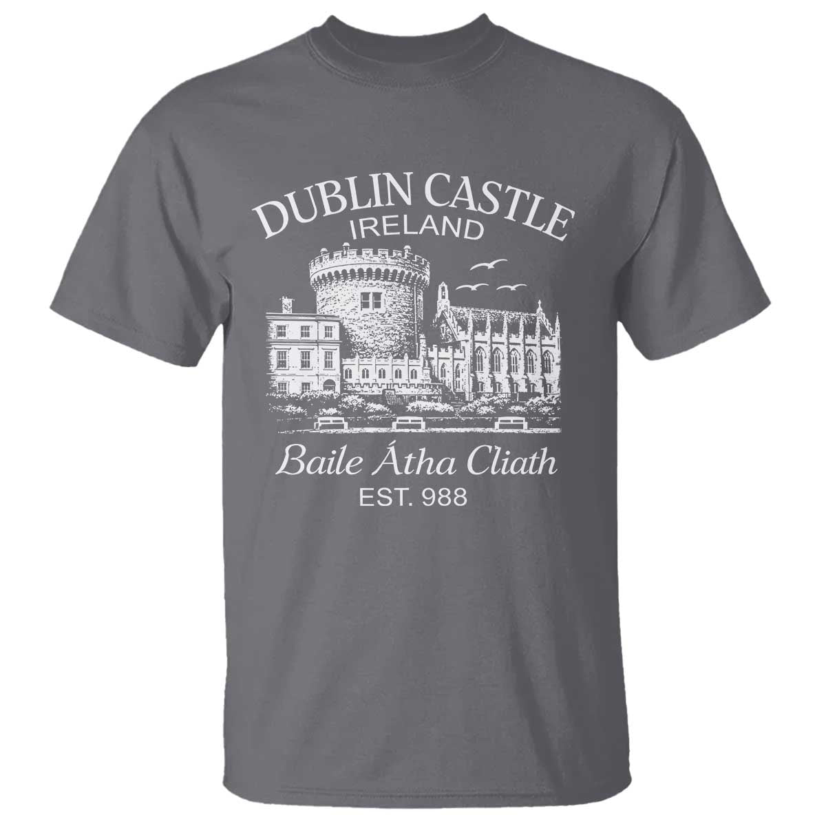 Dublin Castle Ireland T Shirt Baile Atha Cliath Ireland Travel Souvenir TS11 Charcoal Print Your Wear