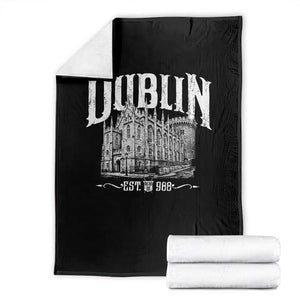 Dublin Castle Ireland Est 988 Travel Souvenir Throw Blanket TS11 Black Print Your Wear