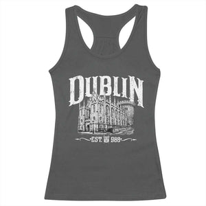 Dublin Castle Ireland Est 988 Travel Souvenir Racerback Tank Top TS11 Dark Heather Print Your Wear