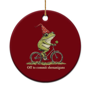 Funny Frog St Patricks Day Ceramic Ornament Off To Commit Shenanigans Four Leaf Clover TS11 1pc Red Print Your Wear