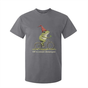 Funny Frog St Patricks Day T Shirt For Kid Off To Commit Shenanigans Four Leaf Clover TS11 Charcoal Print Your Wear