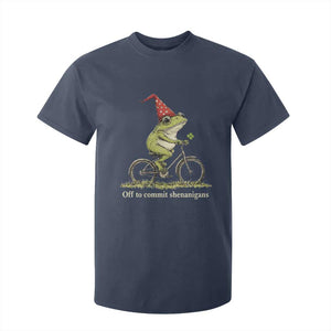 Funny Frog St Patricks Day T Shirt For Kid Off To Commit Shenanigans Four Leaf Clover TS11 Navy Print Your Wear