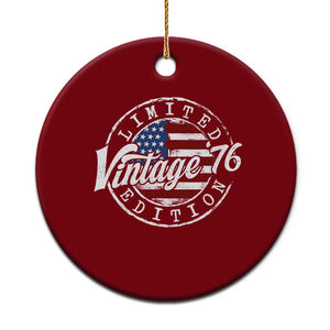 Funny 50th Birthday Ceramic Ornament Vintage 1976 Stamp 50 Years Old American Flag TS11 1pc Red Print Your Wear