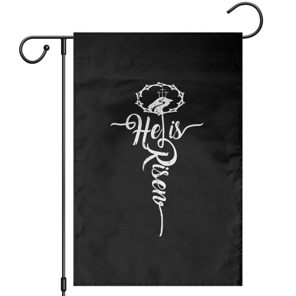 Easter He Is Risen Garden Flag Christian Easter Day Religious Cross TS11 Black Print Your Wear