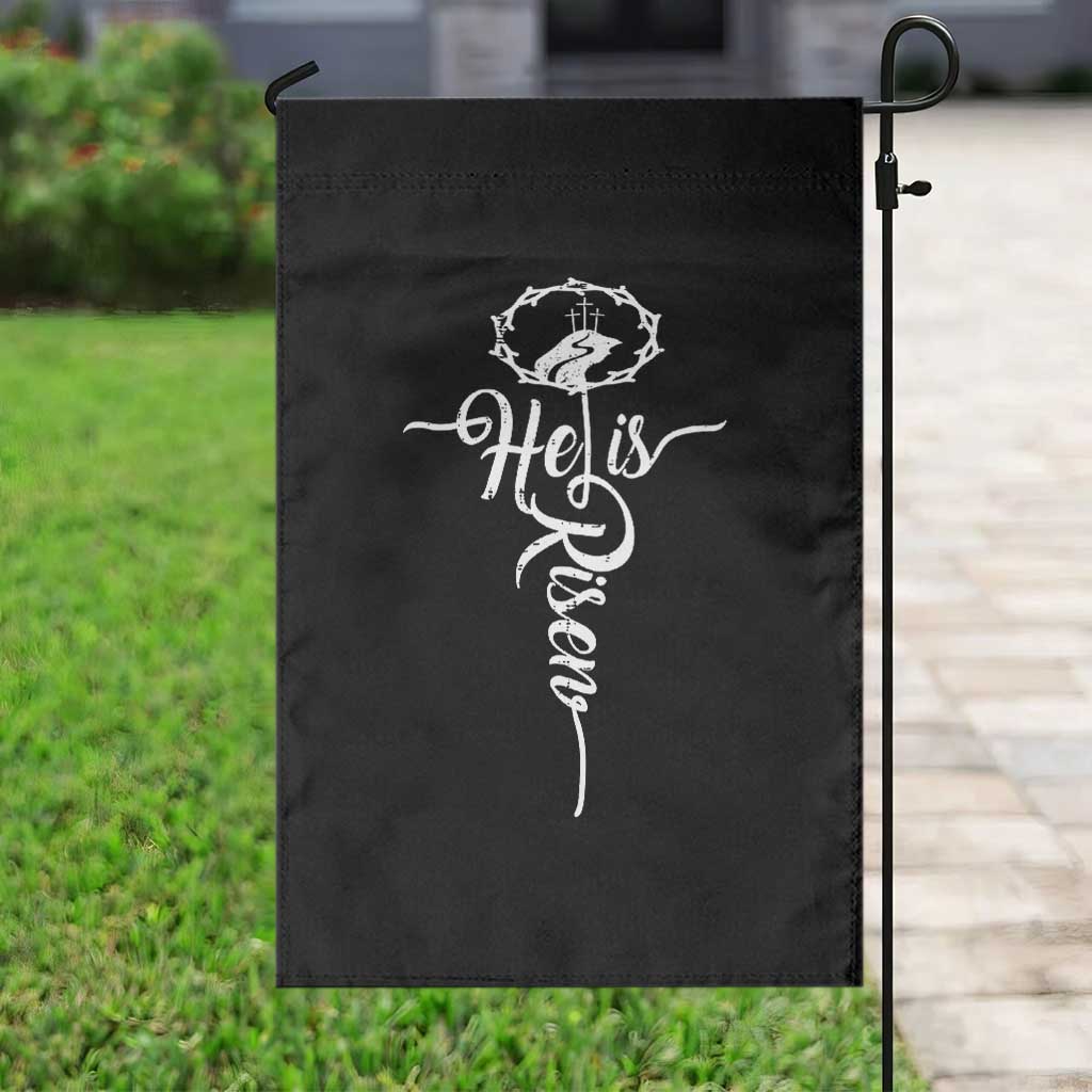 Easter He Is Risen Garden Flag Christian Easter Day Religious Cross TS11 Print Your Wear