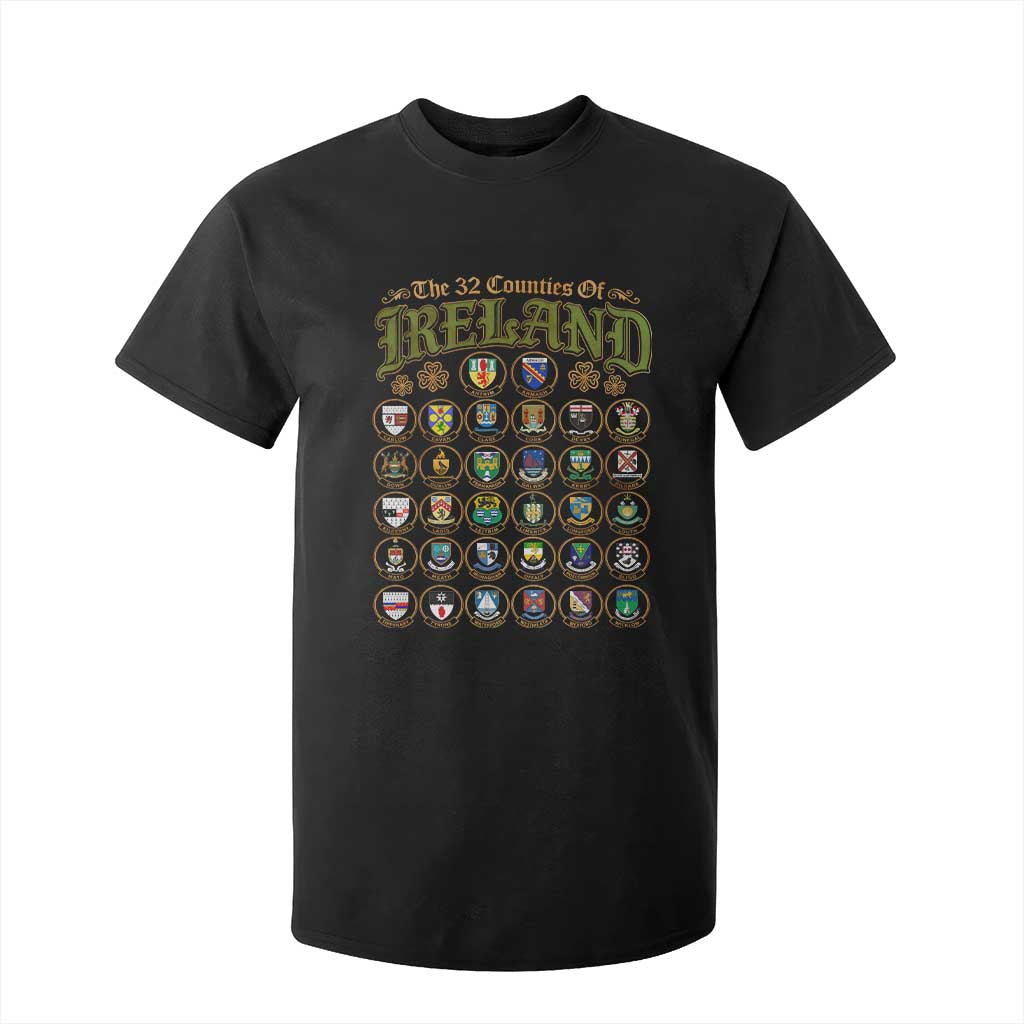 The 32 Counties Of Ireland T Shirt For Kid Irish Pride Heritage Vintage Celtic Shamrock TS11 Black Print Your Wear