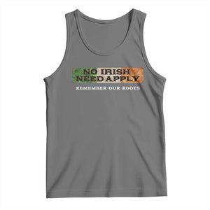 No Irish Need Apply Remember Our Roots Tank Top Celtic Pride History TS11 Black Heather Print Your Wear