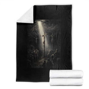 Jesus Christ Crucifixion Scene Religious Christian Easter Throw Blanket TS11 Black Print Your Wear
