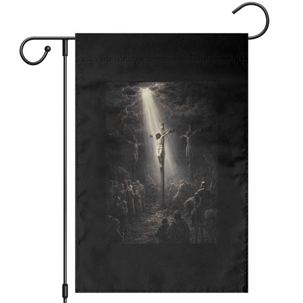 Jesus Christ Crucifixion Scene Religious Christian Easter Garden Flag TS11 Black Print Your Wear