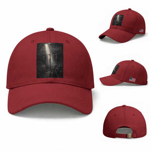 Jesus Christ Crucifixion Scene Religious Christian Easter Baseball Cap TS11 Baseball Cap Universal Fit Cherry Red Print Your Wear