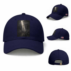 Jesus Christ Crucifixion Scene Religious Christian Easter Baseball Cap TS11 Baseball Cap Universal Fit Dark Blue Print Your Wear