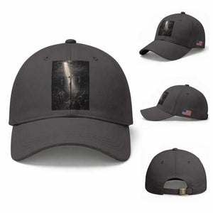 Jesus Christ Crucifixion Scene Religious Christian Easter Baseball Cap TS11 Baseball Cap Universal Fit Dark Gray Print Your Wear