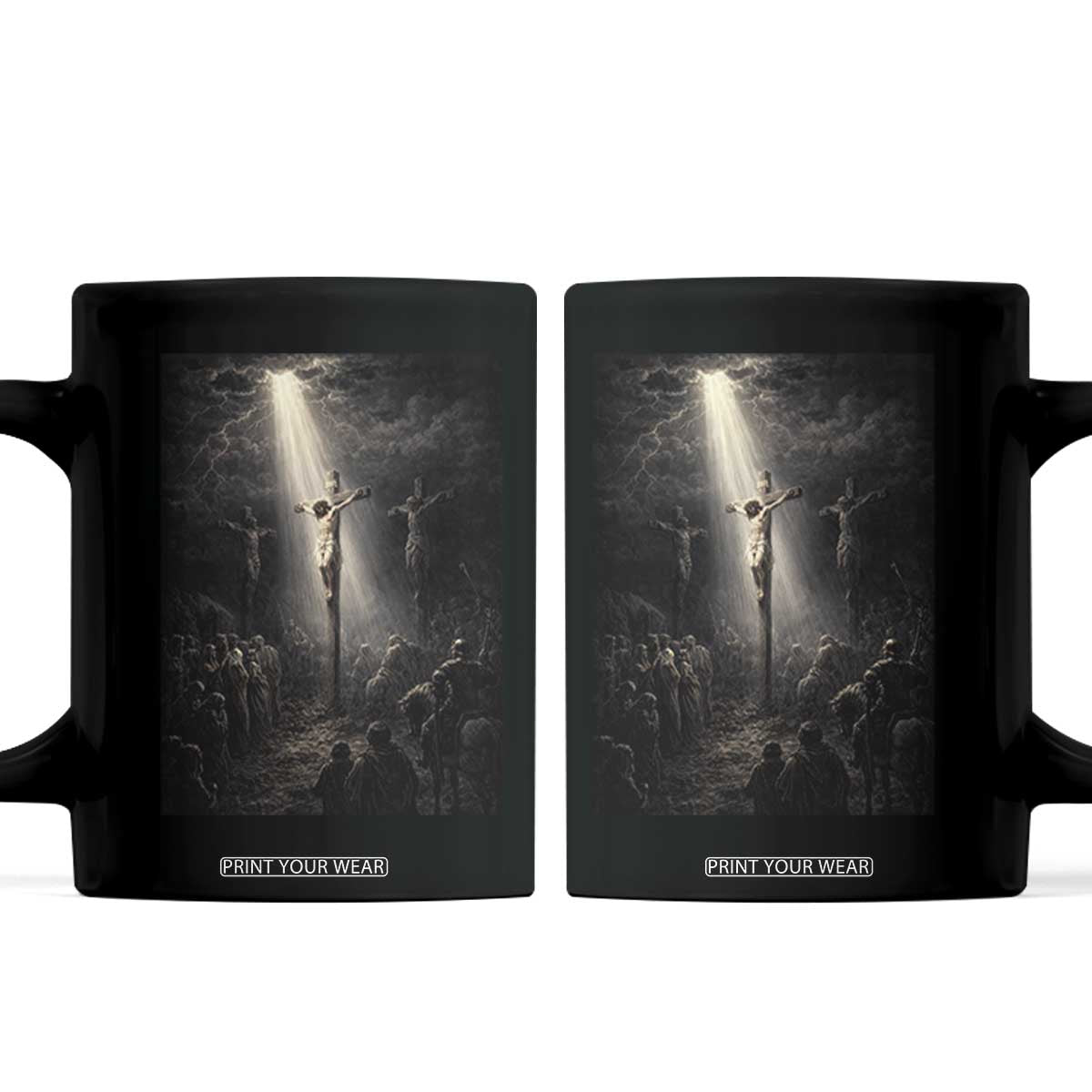 Jesus Christ Crucifixion Scene Religious Christian Easter Coffee Mug TS11 Black Print Your Wear