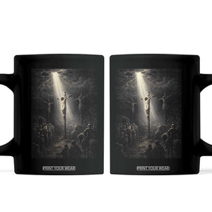 Jesus Christ Crucifixion Scene Religious Christian Easter Coffee Mug TS11 Black Print Your Wear