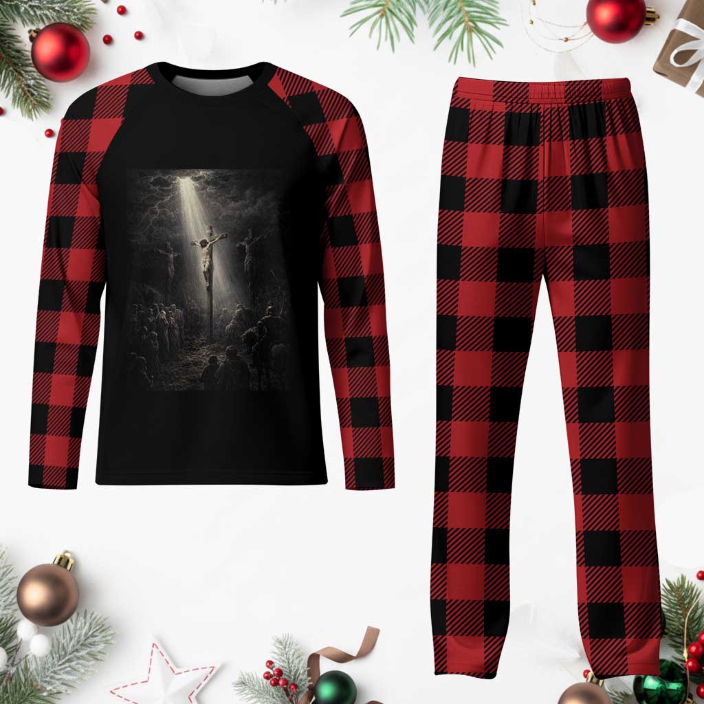 Jesus Christ Crucifixion Scene Religious Christian Easter Plaid Pajama Set TS11 Buffalo Plaid Print Your Wear