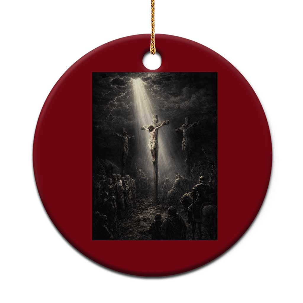 Jesus Christ Crucifixion Scene Religious Christian Easter Ceramic Ornament TS11 1pc Red Print Your Wear