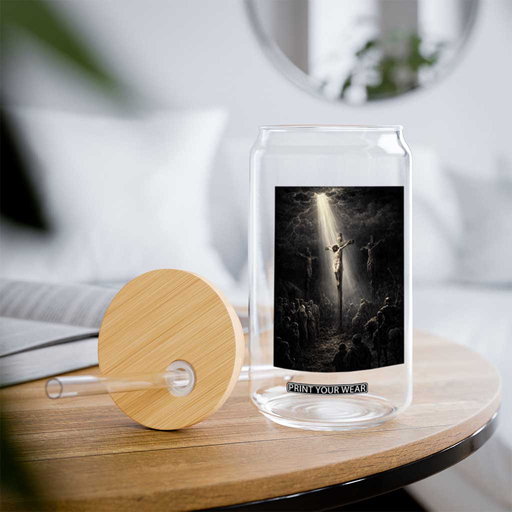 Jesus Christ Crucifixion Scene Religious Christian Easter Glass Can TS11 Print Your Wear