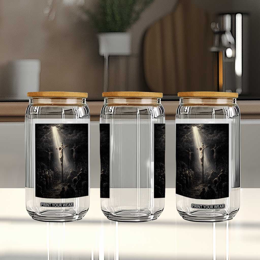 Jesus Christ Crucifixion Scene Religious Christian Easter Glass Can TS11 Print Your Wear