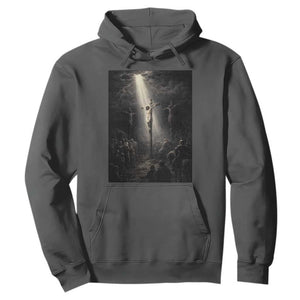 Jesus Christ Crucifixion Scene Religious Christian Easter Hoodie TS11 Dark Heather Print Your Wear