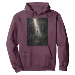 Jesus Christ Crucifixion Scene Religious Christian Easter Hoodie TS11 Maroon Print Your Wear