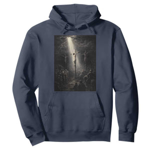 Jesus Christ Crucifixion Scene Religious Christian Easter Hoodie TS11 Navy Print Your Wear