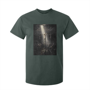 Jesus Christ Crucifixion Scene Religious Christian Easter T Shirt For Kid TS11 Dark Forest Green Print Your Wear