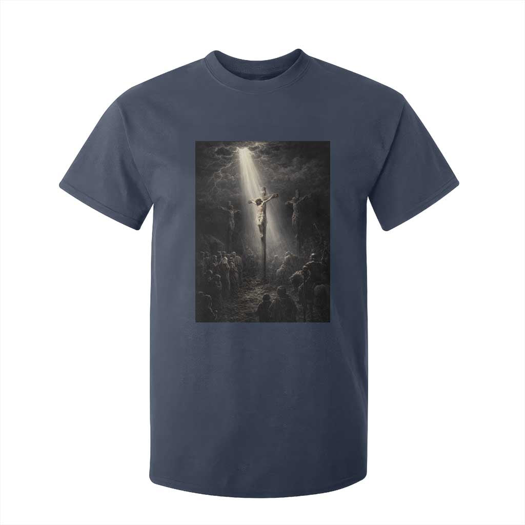 Jesus Christ Crucifixion Scene Religious Christian Easter T Shirt For Kid TS11 Navy Print Your Wear