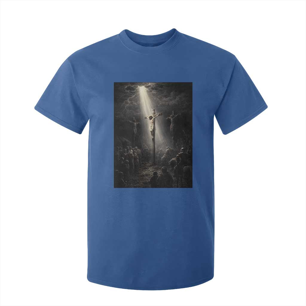 Jesus Christ Crucifixion Scene Religious Christian Easter T Shirt For Kid TS11 Royal Blue Print Your Wear