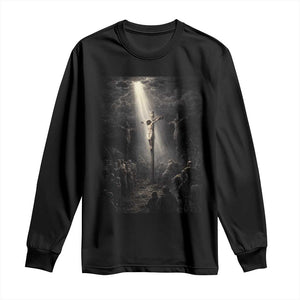 Jesus Christ Crucifixion Scene Religious Christian Easter Long Sleeve Shirt TS11 Black Print Your Wear