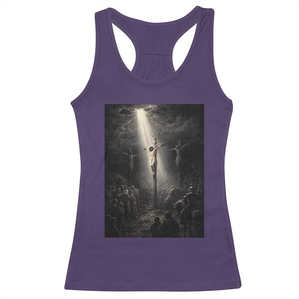Jesus Christ Crucifixion Scene Religious Christian Easter Racerback Tank Top TS11 Purple Print Your Wear