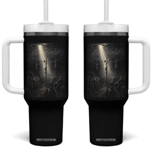 Jesus Christ Crucifixion Scene Religious Christian Easter Tumbler With Handle TS11 One Size: 40 oz Black Print Your Wear