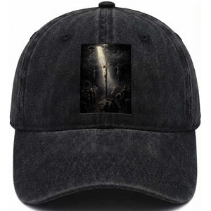 Jesus Christ Crucifixion Scene Religious Christian Easter Washed Cotton Baseball Cap TS11 Print Your Wear