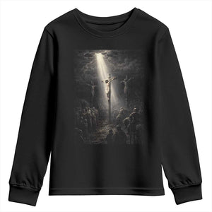 Jesus Christ Crucifixion Scene Religious Christian Easter Youth Sweatshirt TS11 Black Print Your Wear